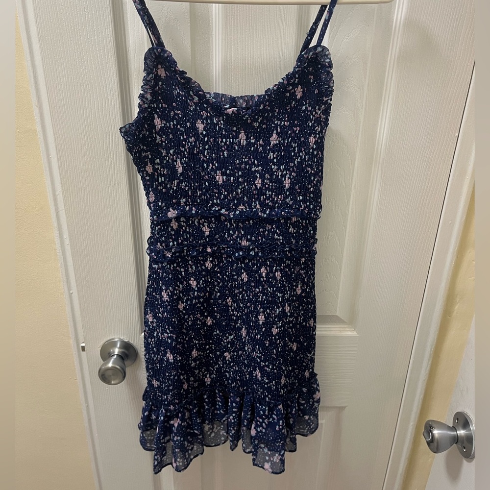 Aqua blue bodycon ruffle dress